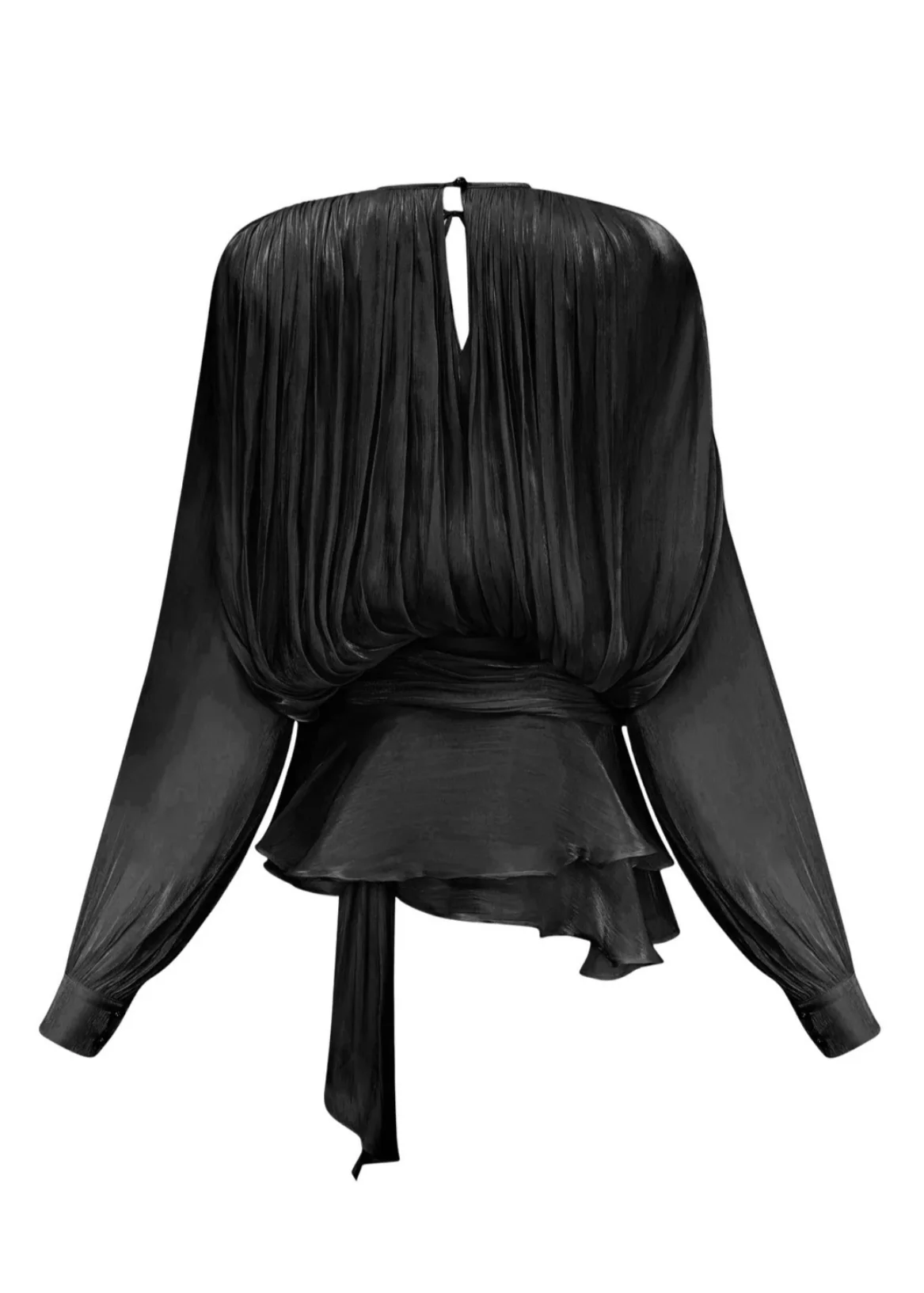 Amante | Zwarte Geplisseerde Mini jurk met Parelknopen - Afbeelding 6