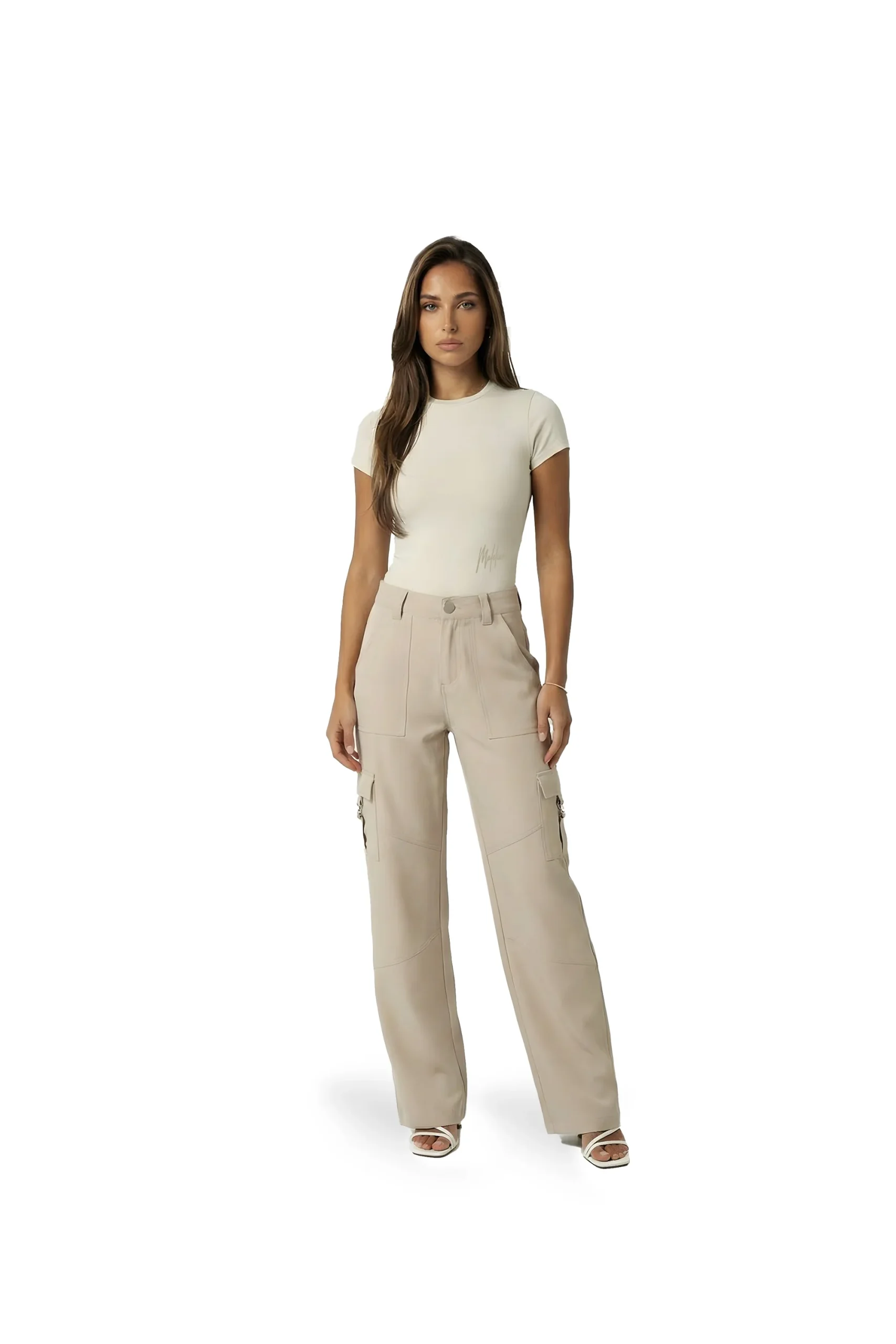 Malelions Women Shortsleeve Crewneck Bodysuit | Cream - Afbeelding 5