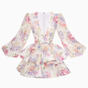 Yesmina | A-lijn Korte zomerjurk met Ballonmouwen