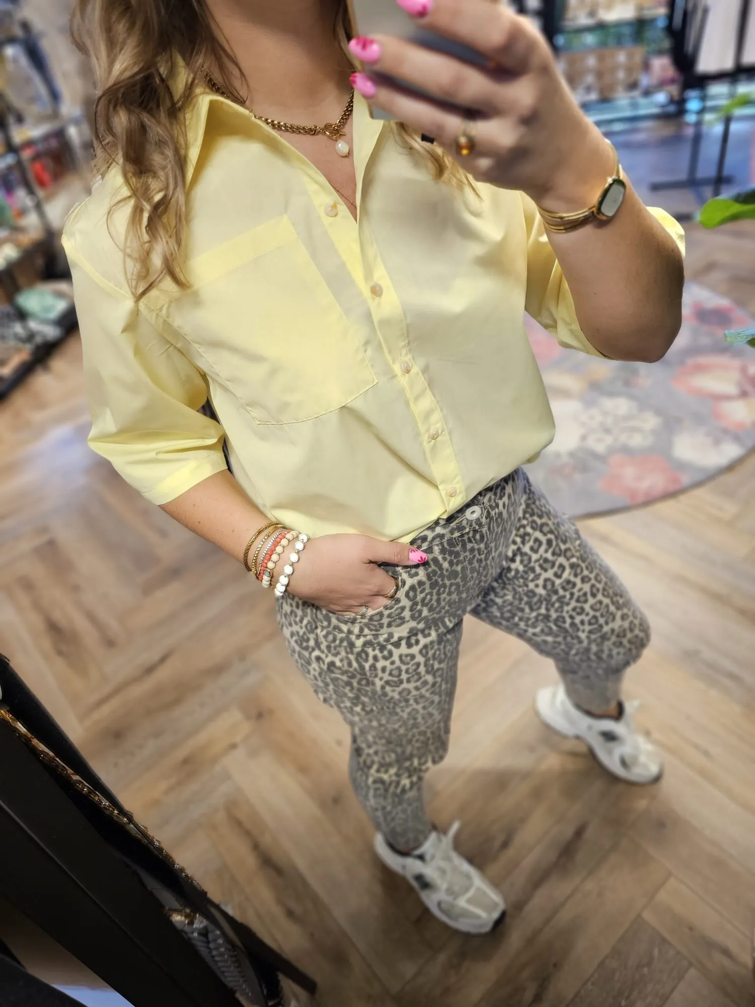 Sisters Point Blouse Elesa-SH Pale banana yellow - Afbeelding 4