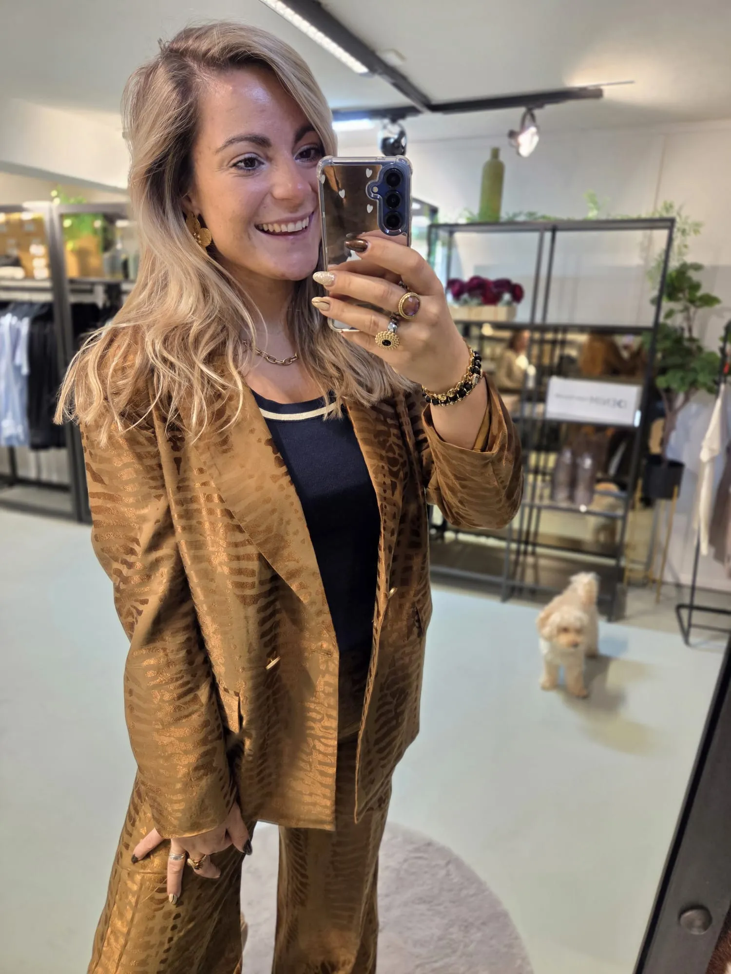 Esqualo Blazer animal jacquard F25.04505 olive - Afbeelding 9