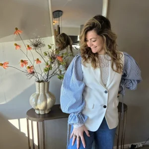 Blazer Lizzy stripe mouw