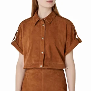 Emmlie blouse van suede met sierknopen Studio AR - by Arma