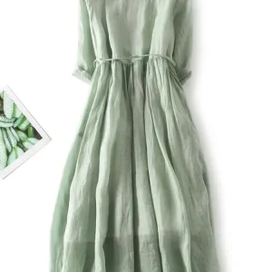 Gavea | Stijlvolle Linnen Look Midi Jurk voor Dames