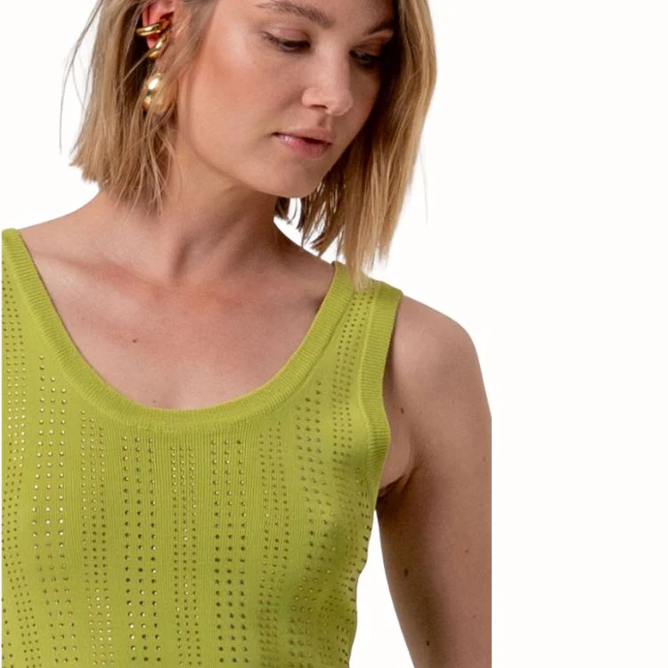 Embellished Knitted Tank Top Viscose Blend - Afbeelding 3