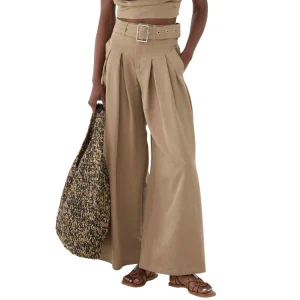 ELEH Wijdvallende Broek Fango – Plooien & Ceintuur