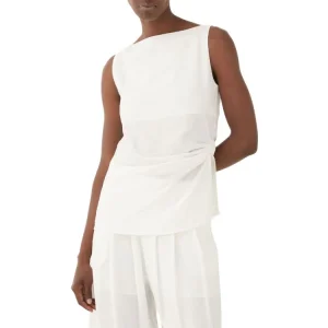 Mouwloze Blouse met Draperie – | ELEH Prato Italië