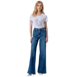 High Waist Wide Leg Jeans Stonewash – 100% Katoen | Fracomina