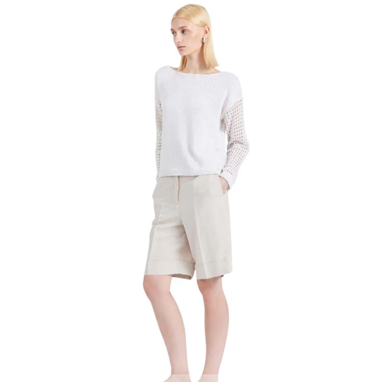 Beige Bermuda Shorts – Viscose & Linnen | Blue Bianco Milano Made in Italy - Afbeelding 3