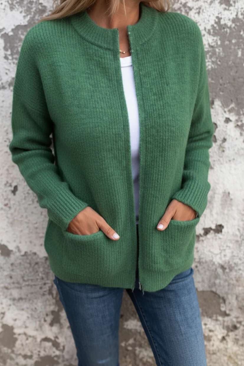 Dames Vest met Rits van Zachte Stof - Afbeelding 8