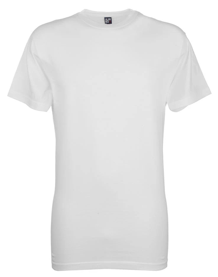 Alan Red Heren T-shirt Virginia Wit Ronde Hals Hoog 2-Pack