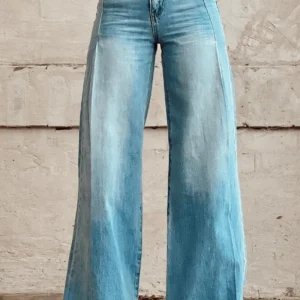 Nanine | Boho Vintage Denim Wide Leg Broek