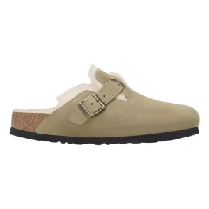 Birkenstock Boston Suede Lamswol Taupe - Match Laren