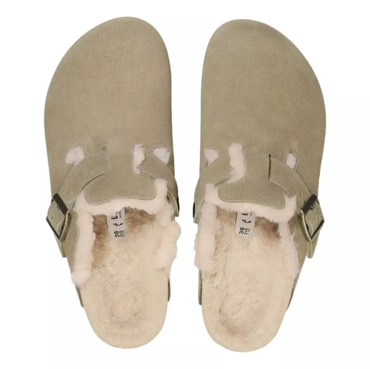 Birkenstock Boston Suede Lamswol Taupe - Match Laren - Afbeelding 9