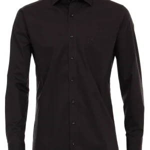 Casa Moda Heren Overhemd met Borstzak Zwart Modern Fit ML7