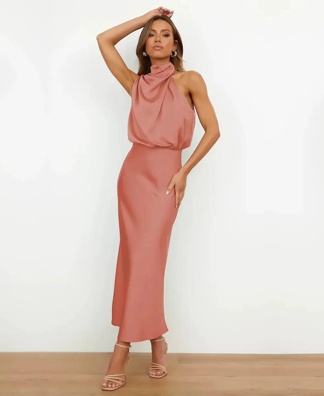 Dames Halter Midi Jurk Mouwloos - Afbeelding 8