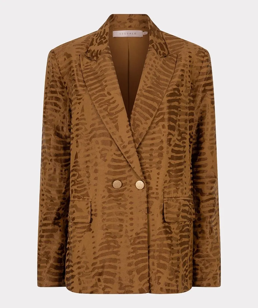 Esqualo Blazer animal jacquard F25.04505 olive - Afbeelding 2