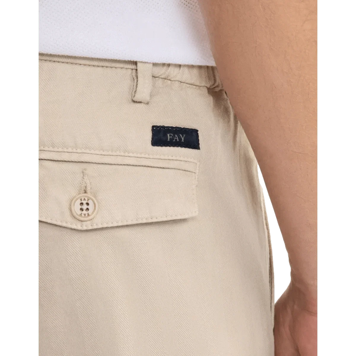 Fay Broek In Stretch Gabardine Zand - Match Laren - Afbeelding 7