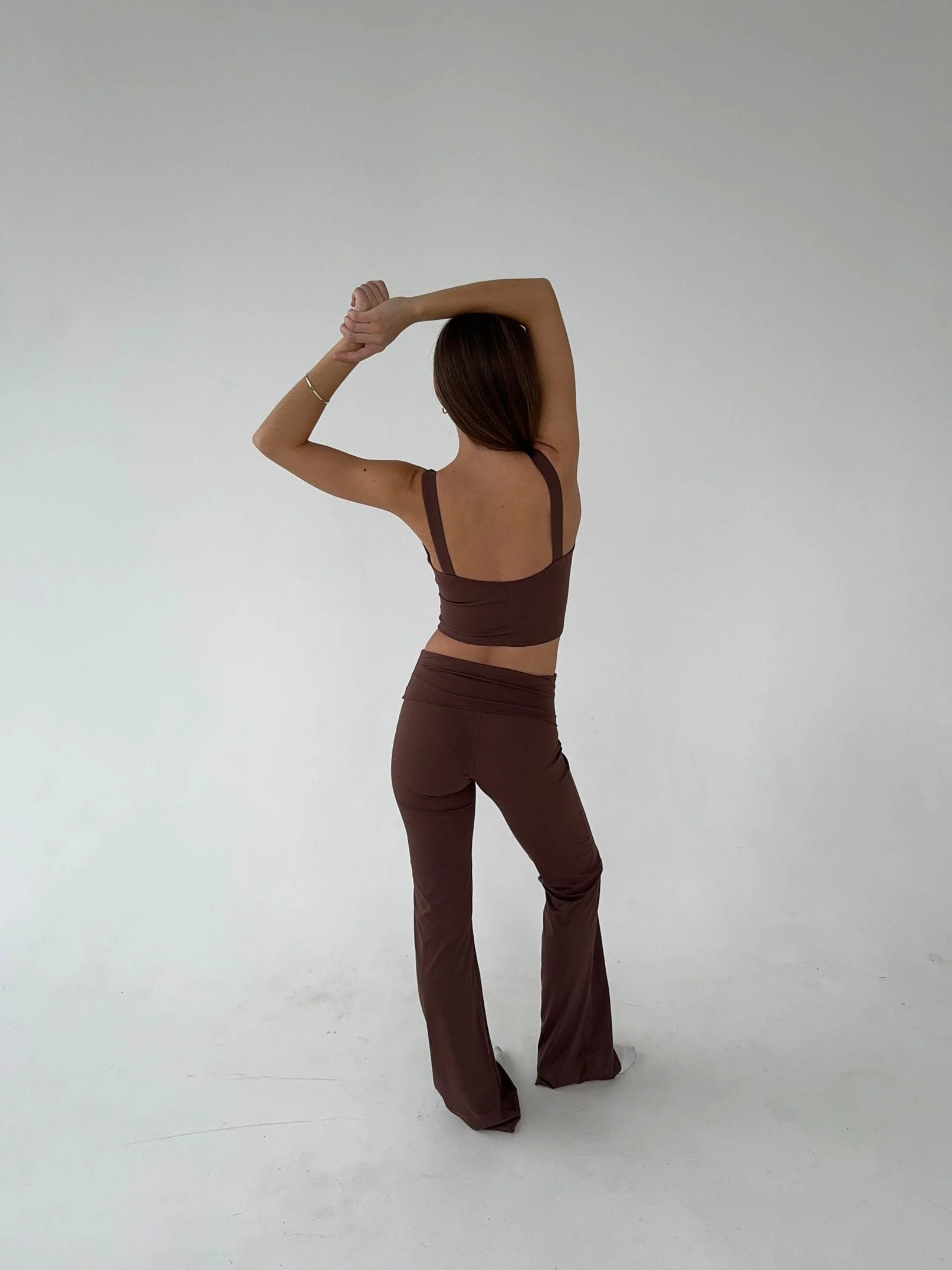 Dounia | Bruine High Waiste Flared Legging – Stretch & Comfort - Afbeelding 2