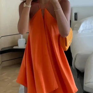 Estelle | A-lijn Zomerjurk met V-Hals en Open Rug – Mouwloos