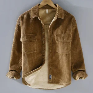 Heren Corduroy Overhemdjack Gevoerd