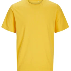 Jack & Jones Heren T-shirt Geel Ronde Hals Organisch Katoen