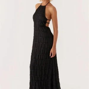 Dieka | Elegante Halter Maxi-Jurk met Open Rug
