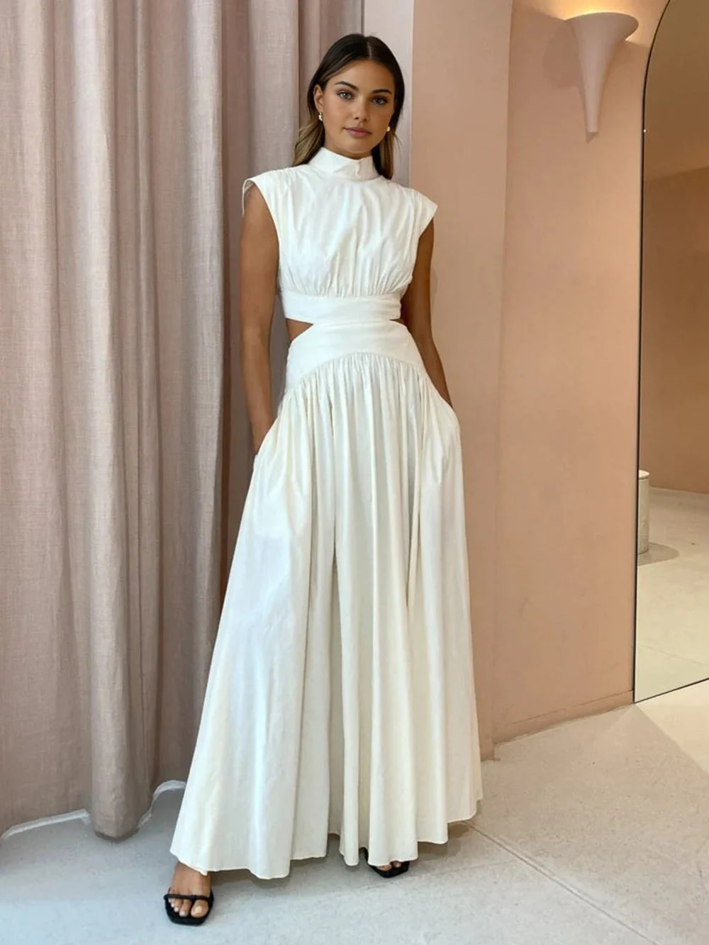 Jaylina | Maxi Jurk met Open Zijkanten - Afbeelding 4