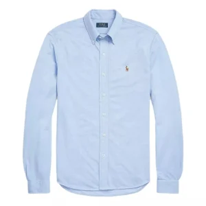 Polo Ralph Lauren Gebreid Oxford Overhemd Lichtblauw - Match Laren