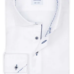 R2 Amsterdam Heren Overhemd Wit Twill Modern Fit ML7