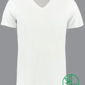 ShirtsofCotton Heren T-shirt Wit Bamboe Diepe V-hals 2-Pack