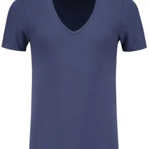 ShirtsofCotton Heren T-shirt Navy Extra Diepe V-hals 2-Pack