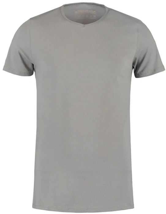 ShirtsofCotton Heren T-shirt Grijs Basic V-hals 2-Pack - Afbeelding 2