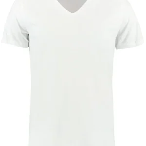 ShirtsofCotton Heren T-shirt Wit Diepe V-hals 2-Pack