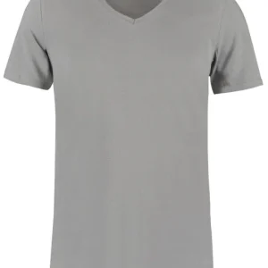 ShirtsofCotton Heren T-shirt Grijs Diepe V-hals 2-Pack