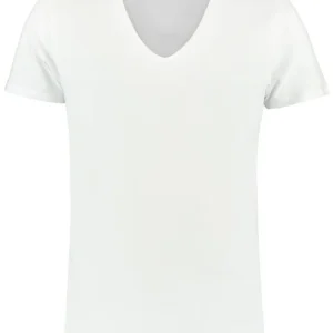 ShirtsofCotton Heren T-shirt Wit Extra Diepe V-hals 2-Pack