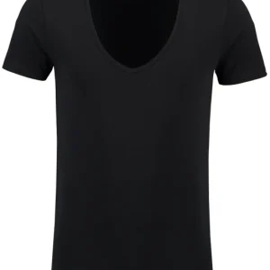 ShirtsofCotton Heren T-shirt Zwart Extra Diepe V-hals 2-Pack