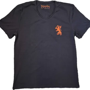 ShirtsofHolland T-shirt Navy Blauw Met Oranje Leeuw