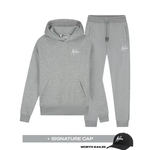 Malelions Women Signature Tracksuit | Grey Melange