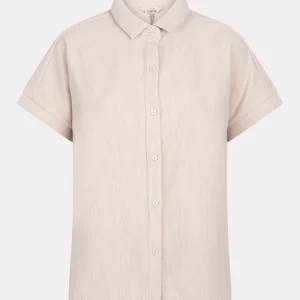 Esqualo Blouse fancy crinkle  Light Sand