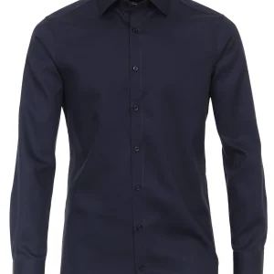 Venti Heren Overhemd Navy Twill Modern Fit ML7