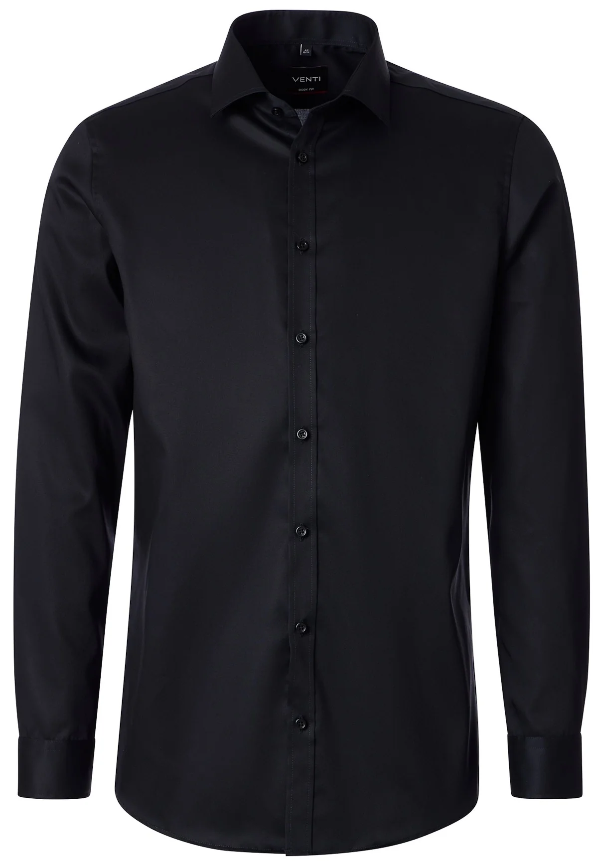 Venti Heren Overhemd Zwart Twill Body Fit ML7 - Afbeelding 2