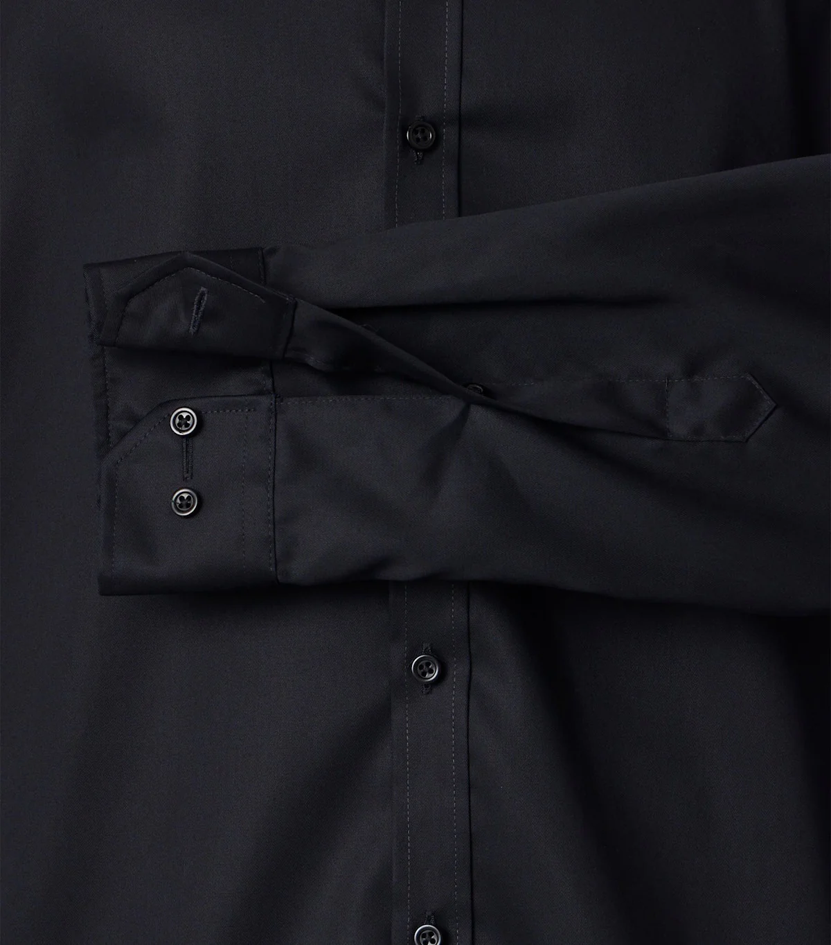 Venti Heren Overhemd Zwart Twill Body Fit ML7 - Afbeelding 5