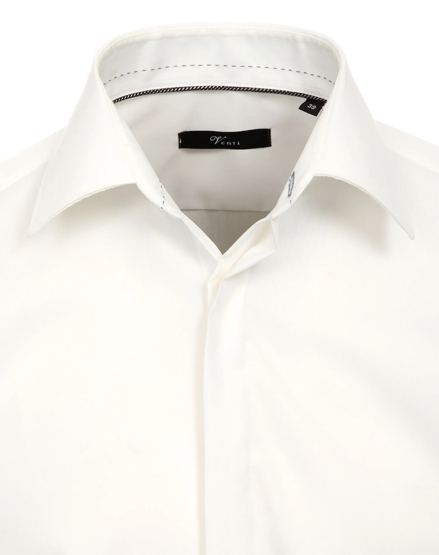 Venti Heren Smokingoverhemd Ecru Poplin Modern Fit ML7 - Afbeelding 3