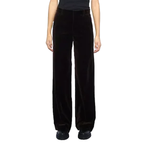 Zadig & Voltaire Broek Panol Velvet Donkerbruin - Match Laren