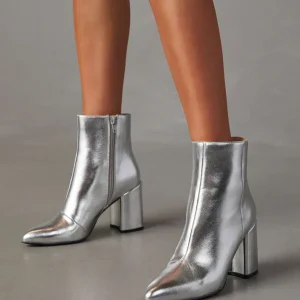 Maxi | Trendy en Stijlvol Metalic Look Enkellaarsje voor Dames