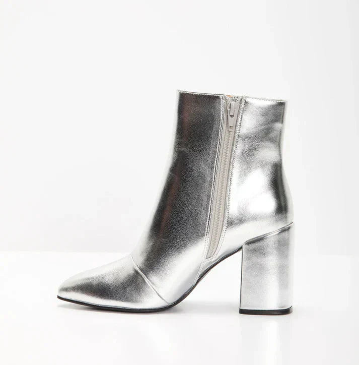 Jazline | Zilveren Metallic Enkelaarsjes voor Dames - Afbeelding 4