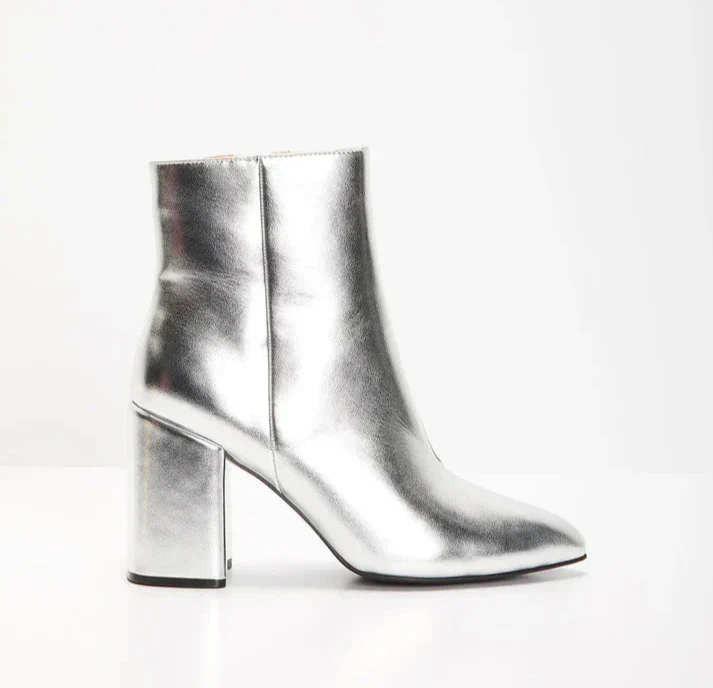 Jazline | Zilveren Metallic Enkelaarsjes voor Dames - Afbeelding 5